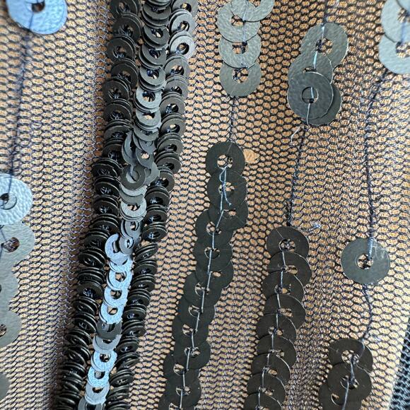 Dress The Population Navy Sequin Long Sleeve Bodycon Mini Cocktail Dress Medium - Picture 11 of 13